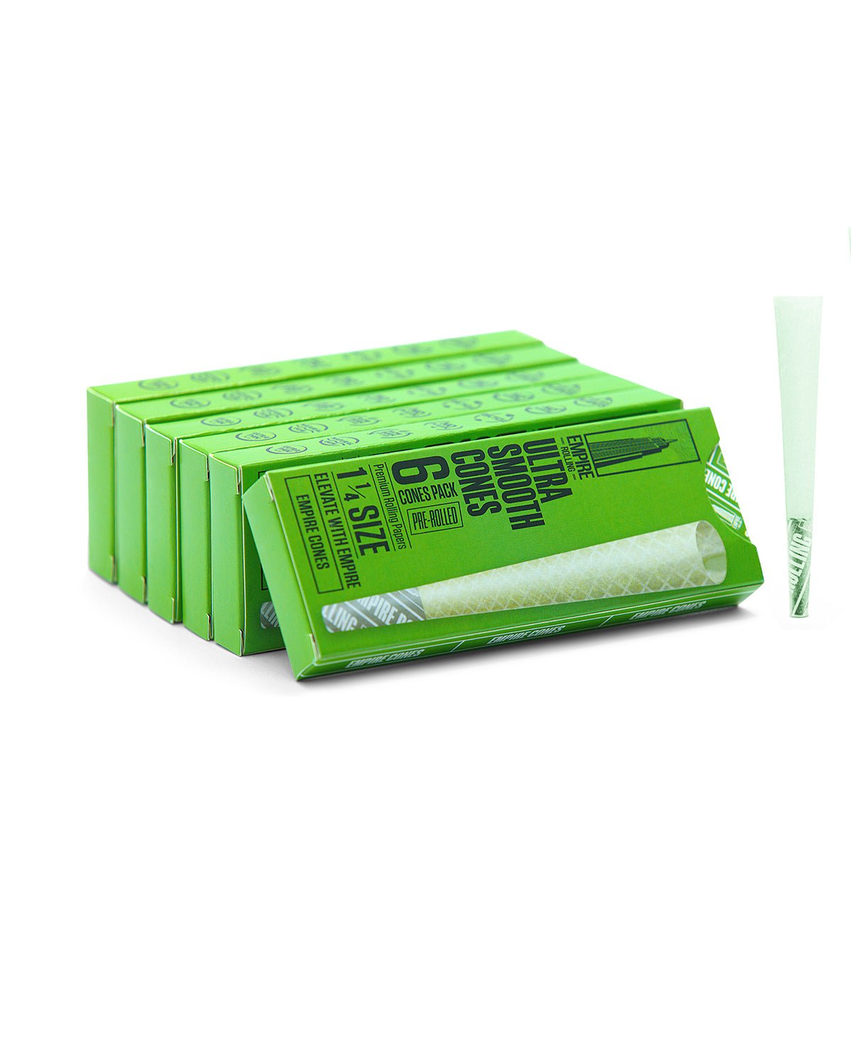Empire Rolling's King Size Organic Hemp Rolling Papers, eco-friendly and crafted with high-quality, natural materials for a premium smoking experience.UltraSmooth Green 1.25 Size 6-Count - Empire Rolling Papers