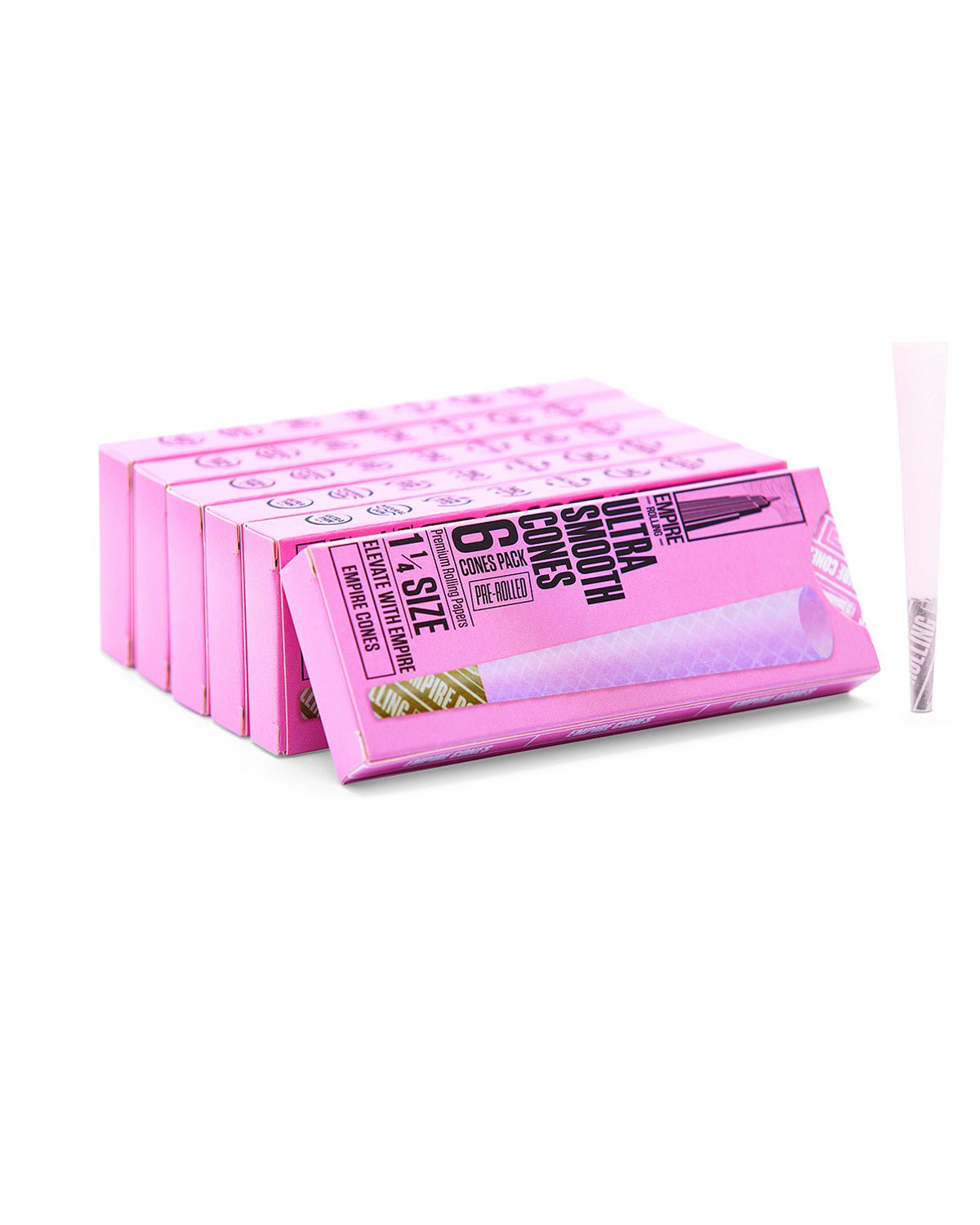 Empire Rolling's King Size Organic Hemp Rolling Papers, eco-friendly and crafted with high-quality, natural materials for a premium smoking experience.UltraSmooth Pink 1.25 Size 6-Count - Empire Rolling Papers